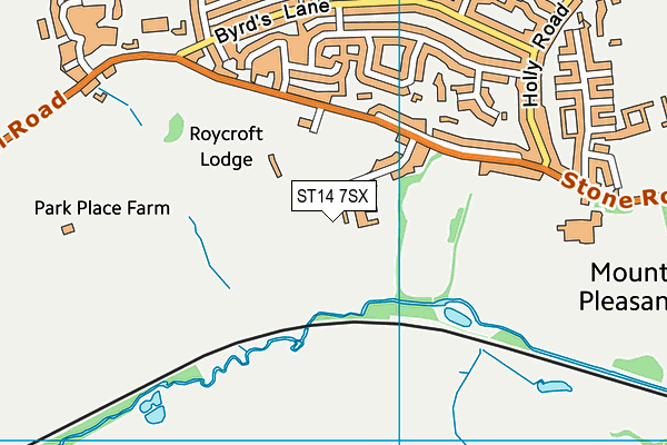 ST14 7SX map - OS VectorMap District (Ordnance Survey) ST14 7SX map - OS VectorMap District (Ordnance Survey)