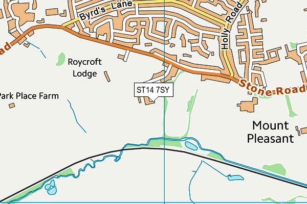 ST14 7SY map - OS VectorMap District (Ordnance Survey) ST14 7SY map - OS VectorMap District (Ordnance Survey)