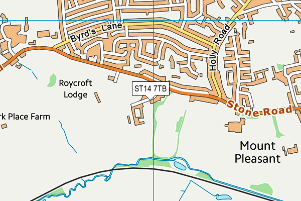 ST14 7TB map - OS VectorMap District (Ordnance Survey) ST14 7TB map - OS VectorMap District (Ordnance Survey)