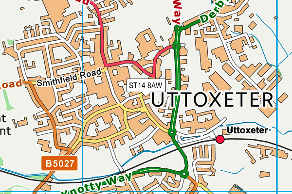 ST14 8AW map - OS VectorMap District (Ordnance Survey) ST14 8AW map - OS VectorMap District (Ordnance Survey)