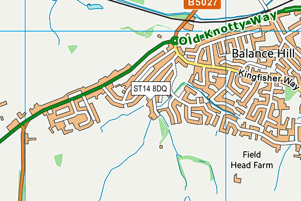 ST14 8DQ map - OS VectorMap District (Ordnance Survey) ST14 8DQ map - OS VectorMap District (Ordnance Survey)