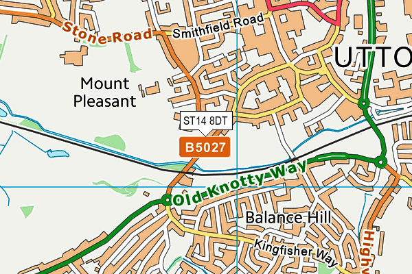 ST14 8DT map - OS VectorMap District (Ordnance Survey) ST14 8DT map - OS VectorMap District (Ordnance Survey)