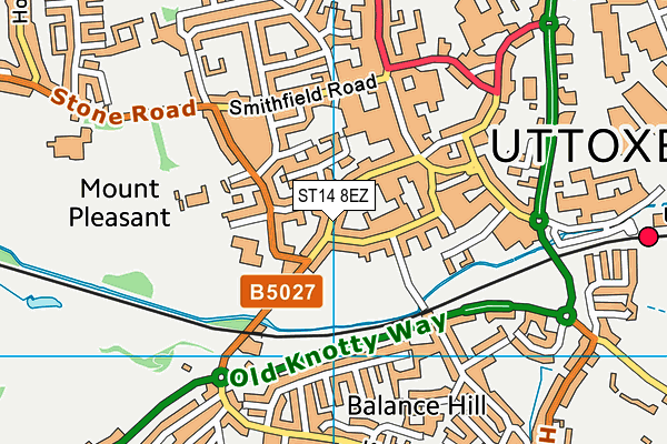 ST14 8EZ map - OS VectorMap District (Ordnance Survey) ST14 8EZ map - OS VectorMap District (Ordnance Survey)