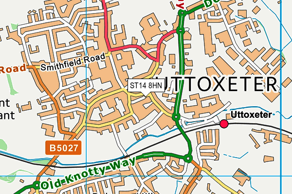 ST14 8HN map - OS VectorMap District (Ordnance Survey)