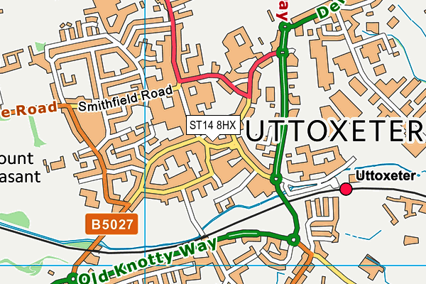 ST14 8HX map - OS VectorMap District (Ordnance Survey) ST14 8HX map - OS VectorMap District (Ordnance Survey)