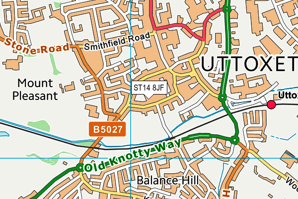 ST14 8JF map - OS VectorMap District (Ordnance Survey) ST14 8JF map - OS VectorMap District (Ordnance Survey)