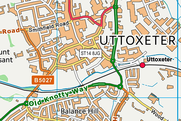 ST14 8JG map - OS VectorMap District (Ordnance Survey) ST14 8JG map - OS VectorMap District (Ordnance Survey)
