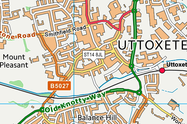 ST14 8JL map - OS VectorMap District (Ordnance Survey) ST14 8JL map - OS VectorMap District (Ordnance Survey)
