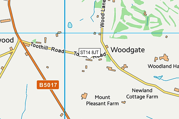 ST14 8JT map - OS VectorMap District (Ordnance Survey) ST14 8JT map - OS VectorMap District (Ordnance Survey)