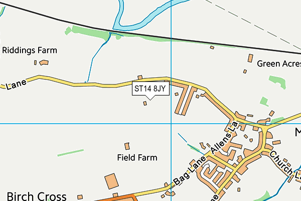ST14 8JY map - OS VectorMap District (Ordnance Survey) ST14 8JY map - OS VectorMap District (Ordnance Survey)
