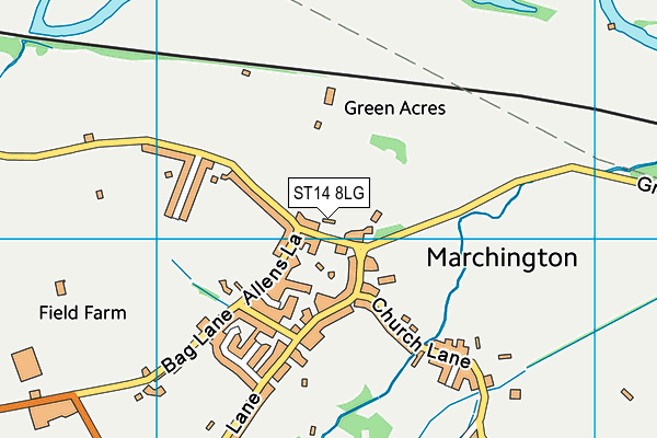 ST14 8LG map - OS VectorMap District (Ordnance Survey) ST14 8LG map - OS VectorMap District (Ordnance Survey)