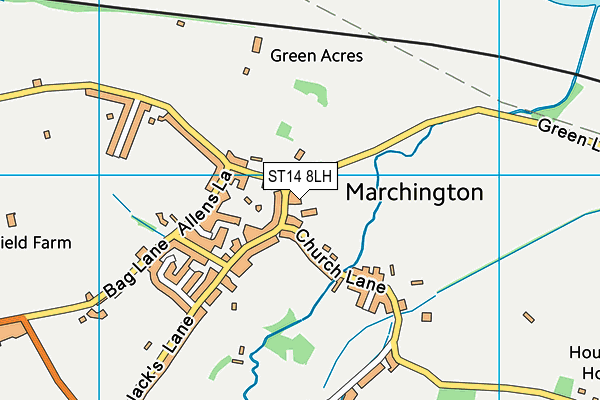 ST14 8LH map - OS VectorMap District (Ordnance Survey) ST14 8LH map - OS VectorMap District (Ordnance Survey)