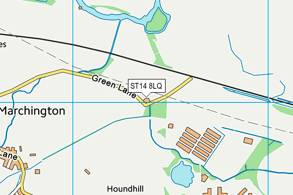 ST14 8LQ map - OS VectorMap District (Ordnance Survey) ST14 8LQ map - OS VectorMap District (Ordnance Survey)