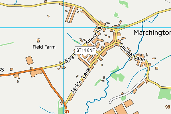 ST14 8NF map - OS VectorMap District (Ordnance Survey) ST14 8NF map - OS VectorMap District (Ordnance Survey)