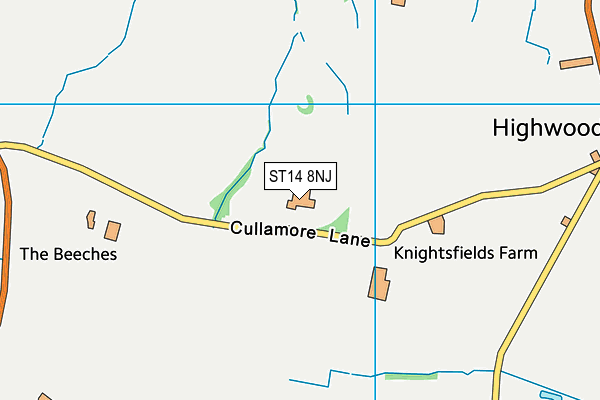 ST14 8NJ map - OS VectorMap District (Ordnance Survey) ST14 8NJ map - OS VectorMap District (Ordnance Survey)
