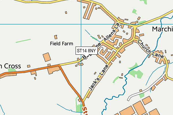 ST14 8NY map - OS VectorMap District (Ordnance Survey) ST14 8NY map - OS VectorMap District (Ordnance Survey)