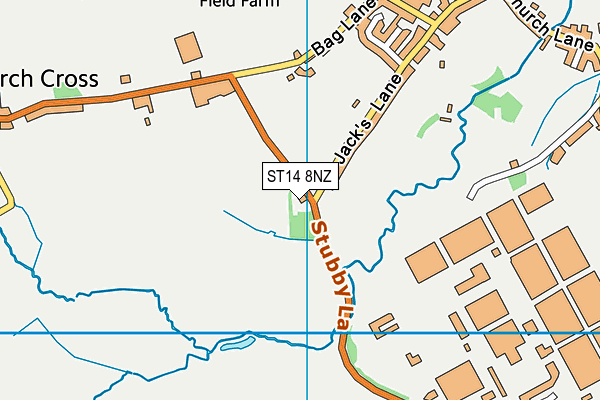 ST14 8NZ map - OS VectorMap District (Ordnance Survey) ST14 8NZ map - OS VectorMap District (Ordnance Survey)