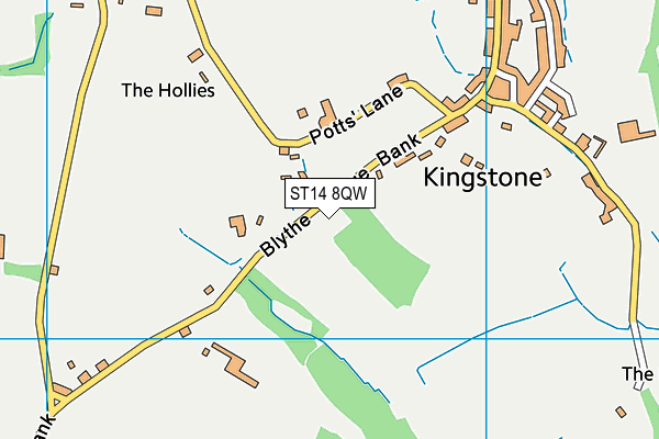 ST14 8QW map - OS VectorMap District (Ordnance Survey)