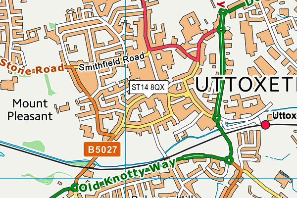 ST14 8QX map - OS VectorMap District (Ordnance Survey) ST14 8QX map - OS VectorMap District (Ordnance Survey)