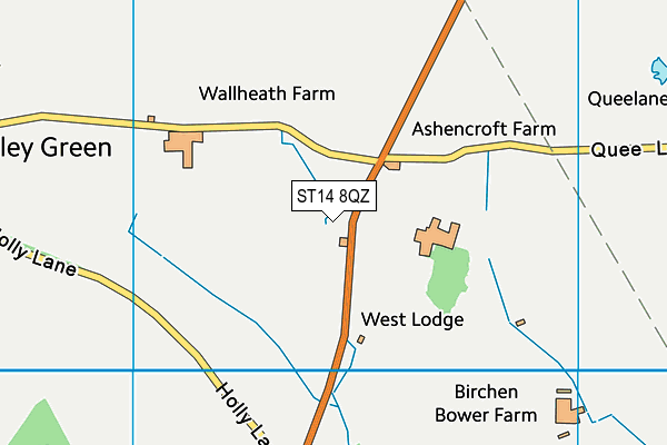 ST14 8QZ map - OS VectorMap District (Ordnance Survey) ST14 8QZ map - OS VectorMap District (Ordnance Survey)