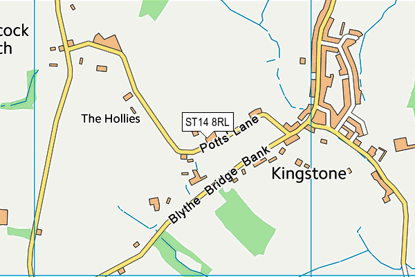 ST14 8RL map - OS VectorMap District (Ordnance Survey)