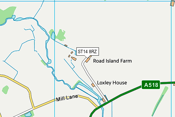 ST14 8RZ map - OS VectorMap District (Ordnance Survey) ST14 8RZ map - OS VectorMap District (Ordnance Survey)