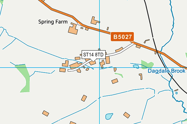 ST14 8TD map - OS VectorMap District (Ordnance Survey) ST14 8TD map - OS VectorMap District (Ordnance Survey)
