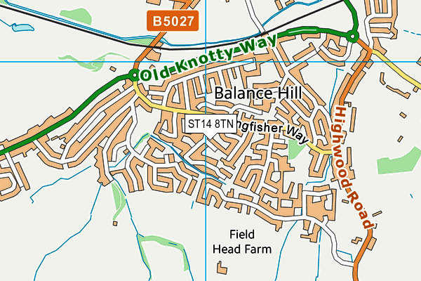 ST14 8TN map - OS VectorMap District (Ordnance Survey) ST14 8TN map - OS VectorMap District (Ordnance Survey)
