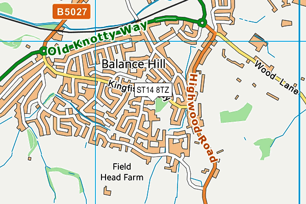 ST14 8TZ map - OS VectorMap District (Ordnance Survey) ST14 8TZ map - OS VectorMap District (Ordnance Survey)