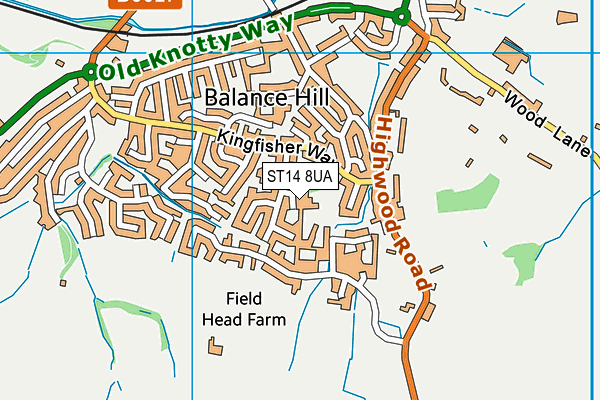 ST14 8UA map - OS VectorMap District (Ordnance Survey) ST14 8UA map - OS VectorMap District (Ordnance Survey)