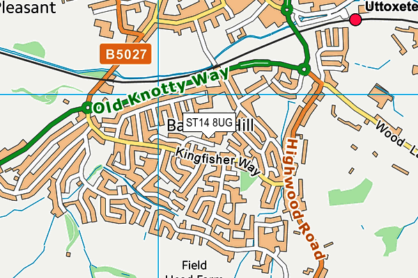 ST14 8UG map - OS VectorMap District (Ordnance Survey) ST14 8UG map - OS VectorMap District (Ordnance Survey)