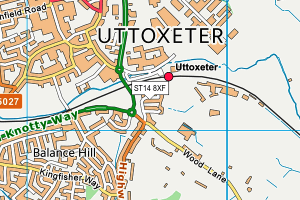ST14 8XF map - OS VectorMap District (Ordnance Survey) ST14 8XF map - OS VectorMap District (Ordnance Survey)