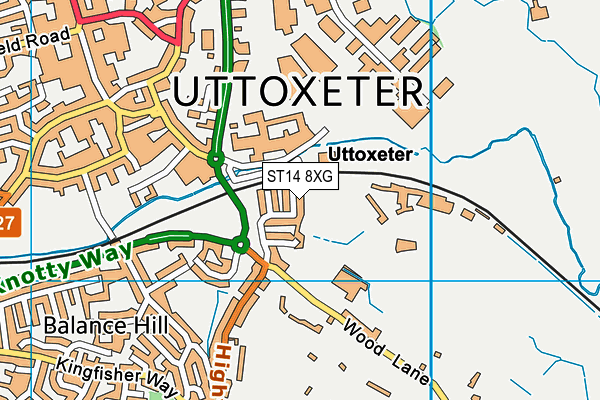ST14 8XG map - OS VectorMap District (Ordnance Survey) ST14 8XG map - OS VectorMap District (Ordnance Survey)
