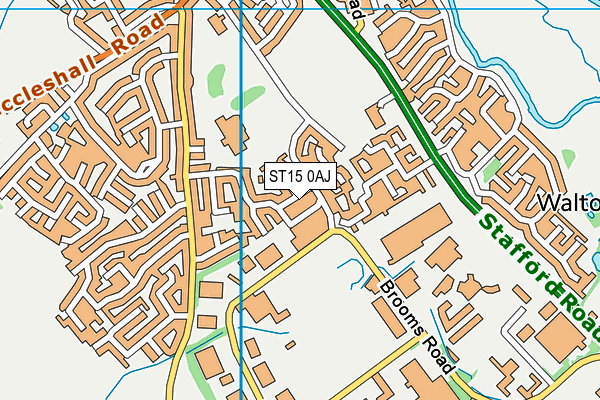 ST15 0AJ map - OS VectorMap District (Ordnance Survey) ST15 0AJ map - OS VectorMap District (Ordnance Survey)