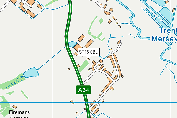 ST15 0BL map - OS VectorMap District (Ordnance Survey) ST15 0BL map - OS VectorMap District (Ordnance Survey)