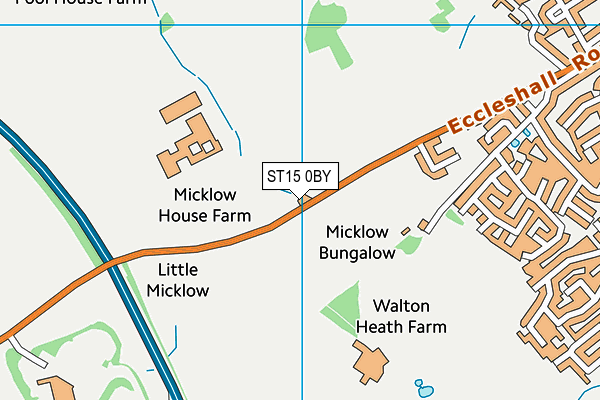 ST15 0BY map - OS VectorMap District (Ordnance Survey)