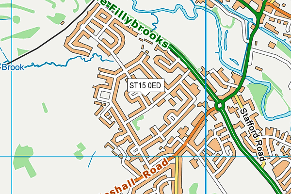 ST15 0ED map - OS VectorMap District (Ordnance Survey) ST15 0ED map - OS VectorMap District (Ordnance Survey)
