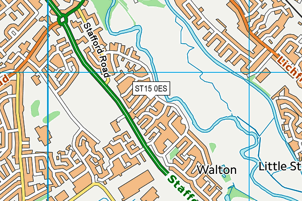 ST15 0ES map - OS VectorMap District (Ordnance Survey) ST15 0ES map - OS VectorMap District (Ordnance Survey)