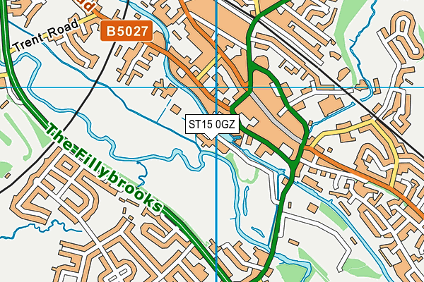ST15 0GZ map - OS VectorMap District (Ordnance Survey) ST15 0GZ map - OS VectorMap District (Ordnance Survey)
