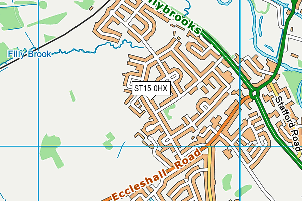 ST15 0HX map - OS VectorMap District (Ordnance Survey) ST15 0HX map - OS VectorMap District (Ordnance Survey)