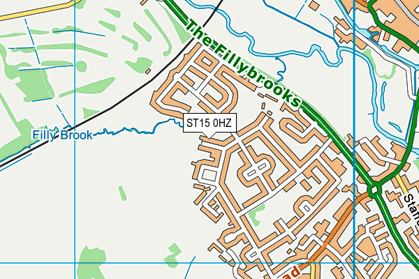 ST15 0HZ map - OS VectorMap District (Ordnance Survey) ST15 0HZ map - OS VectorMap District (Ordnance Survey)