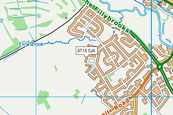 ST15 0JA map - OS VectorMap District (Ordnance Survey) ST15 0JA map - OS VectorMap District (Ordnance Survey)