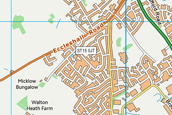 ST15 0JT map - OS VectorMap District (Ordnance Survey) ST15 0JT map - OS VectorMap District (Ordnance Survey)