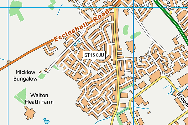 ST15 0JU map - OS VectorMap District (Ordnance Survey) ST15 0JU map - OS VectorMap District (Ordnance Survey)