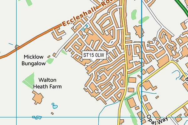ST15 0LW map - OS VectorMap District (Ordnance Survey) ST15 0LW map - OS VectorMap District (Ordnance Survey)
