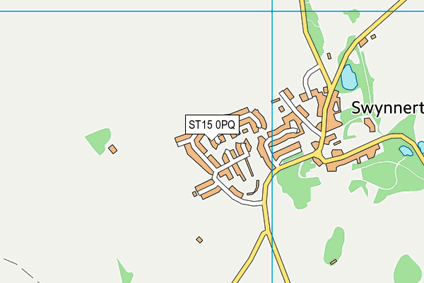 ST15 0PQ map - OS VectorMap District (Ordnance Survey) ST15 0PQ map - OS VectorMap District (Ordnance Survey)