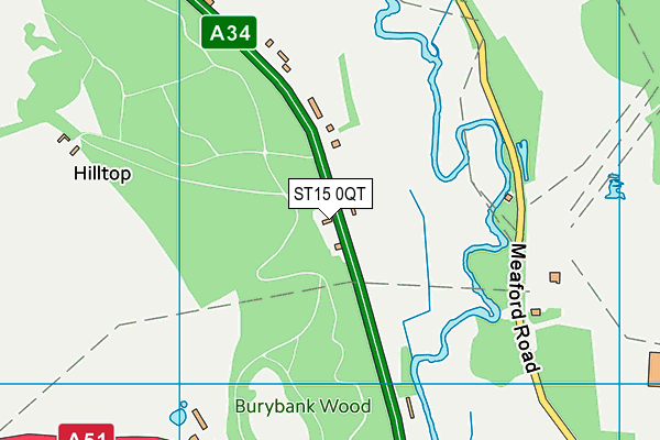 ST15 0QT map - OS VectorMap District (Ordnance Survey) ST15 0QT map - OS VectorMap District (Ordnance Survey)