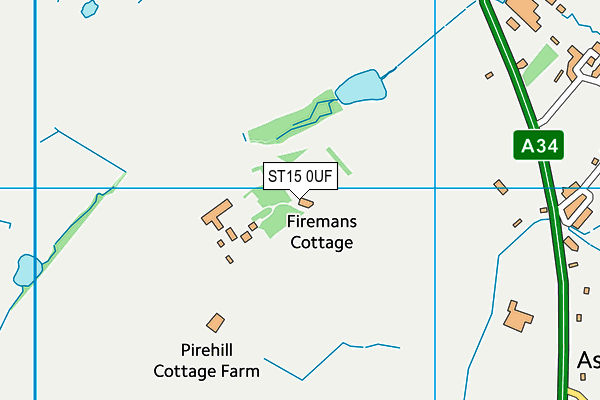 ST15 0UF map - OS VectorMap District (Ordnance Survey) ST15 0UF map - OS VectorMap District (Ordnance Survey)