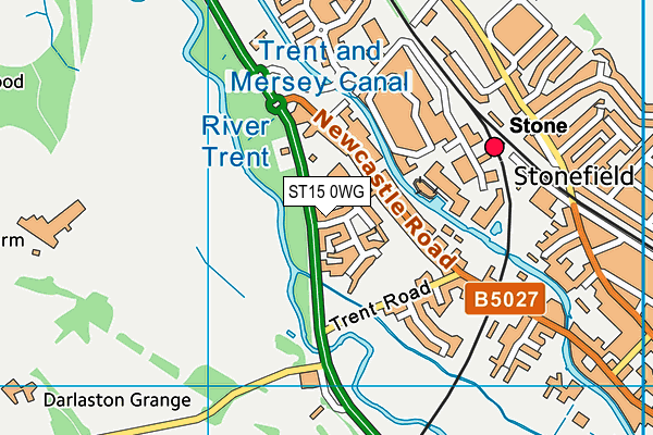 ST15 0WG map - OS VectorMap District (Ordnance Survey)