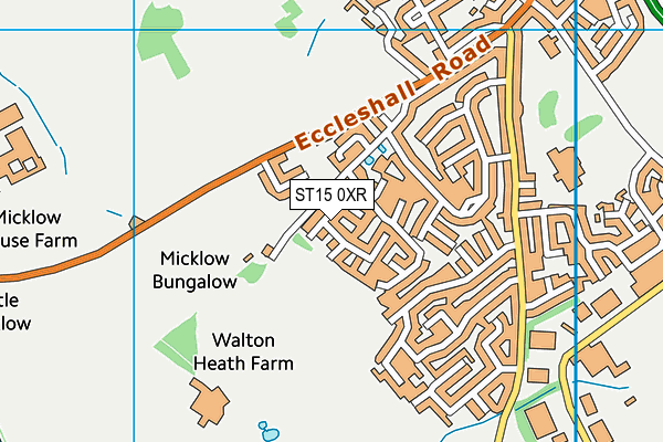 ST15 0XR map - OS VectorMap District (Ordnance Survey) ST15 0XR map - OS VectorMap District (Ordnance Survey)